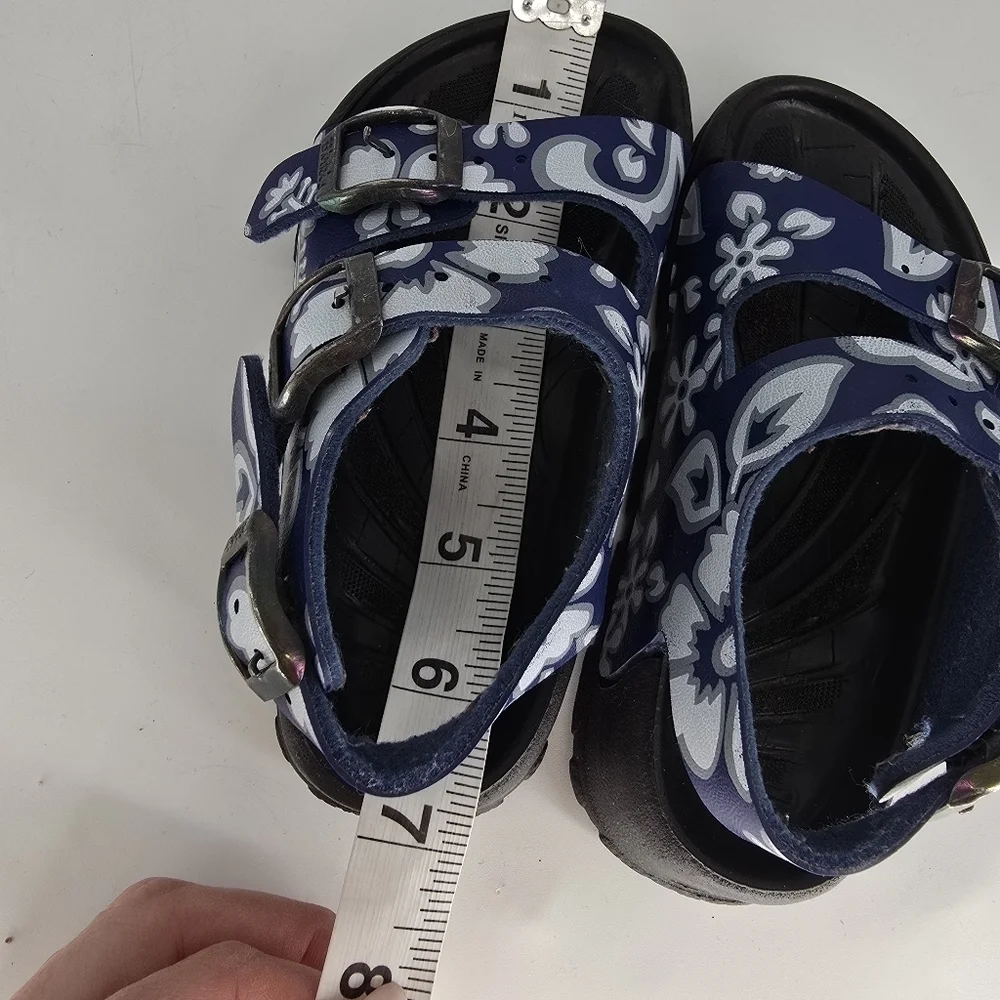 Birkis Birkenstock Blue Floral Adjustable Back & Top Straps sandals kids 7